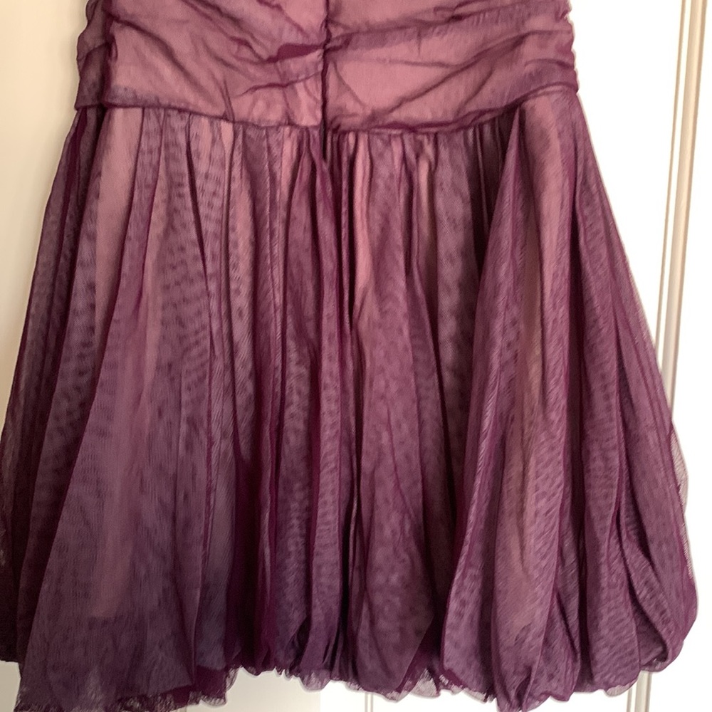 Burgundy Sheer Over Pink Special Occasion Dress, Junior L - Picture 8 of 8